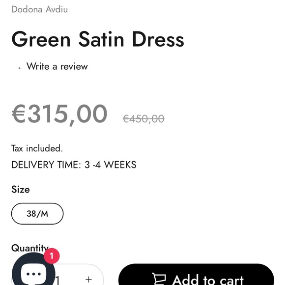 Dodona Avdiu Haute Couture Gown in Satin Olive Green - Picture 5 of 6